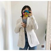 拍下改价280 一粒扣羊毛西装 仅38 清 40码 买手店 女士 花呢材质