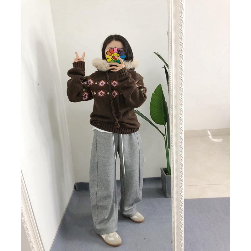 折 买手店cayla 小众设计 抽绳松紧腰茧型直筒休闲裤长裤潮流