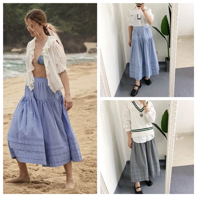 doen百搭高腰半身裙典雅长裙