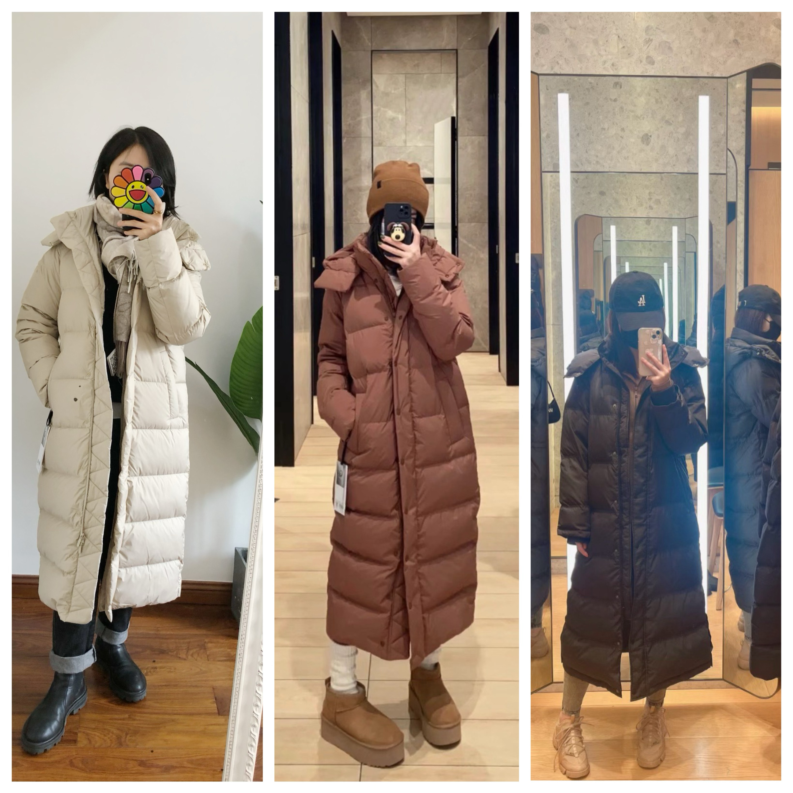 年前清货 之前1088 买手店Lu 泡芙白鹅绒九格加厚保暖长款羽绒服
