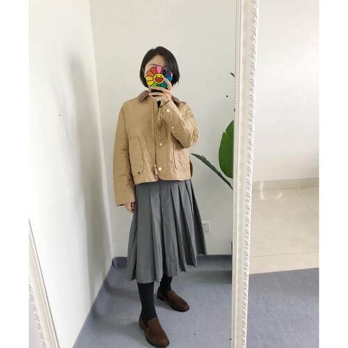 秋冬女士菱格纹棉服外套短款夹克