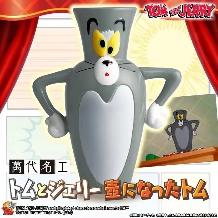 汤姆猫插花花瓶 创意陶瓷园艺摆件 客厅餐厅书房玄关桌面装饰摆件