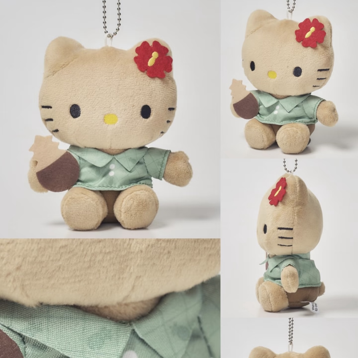 Hellokitty日杂同款可爱夏威夷黑皮凯蒂猫毛绒公仔挂件挂饰XG16