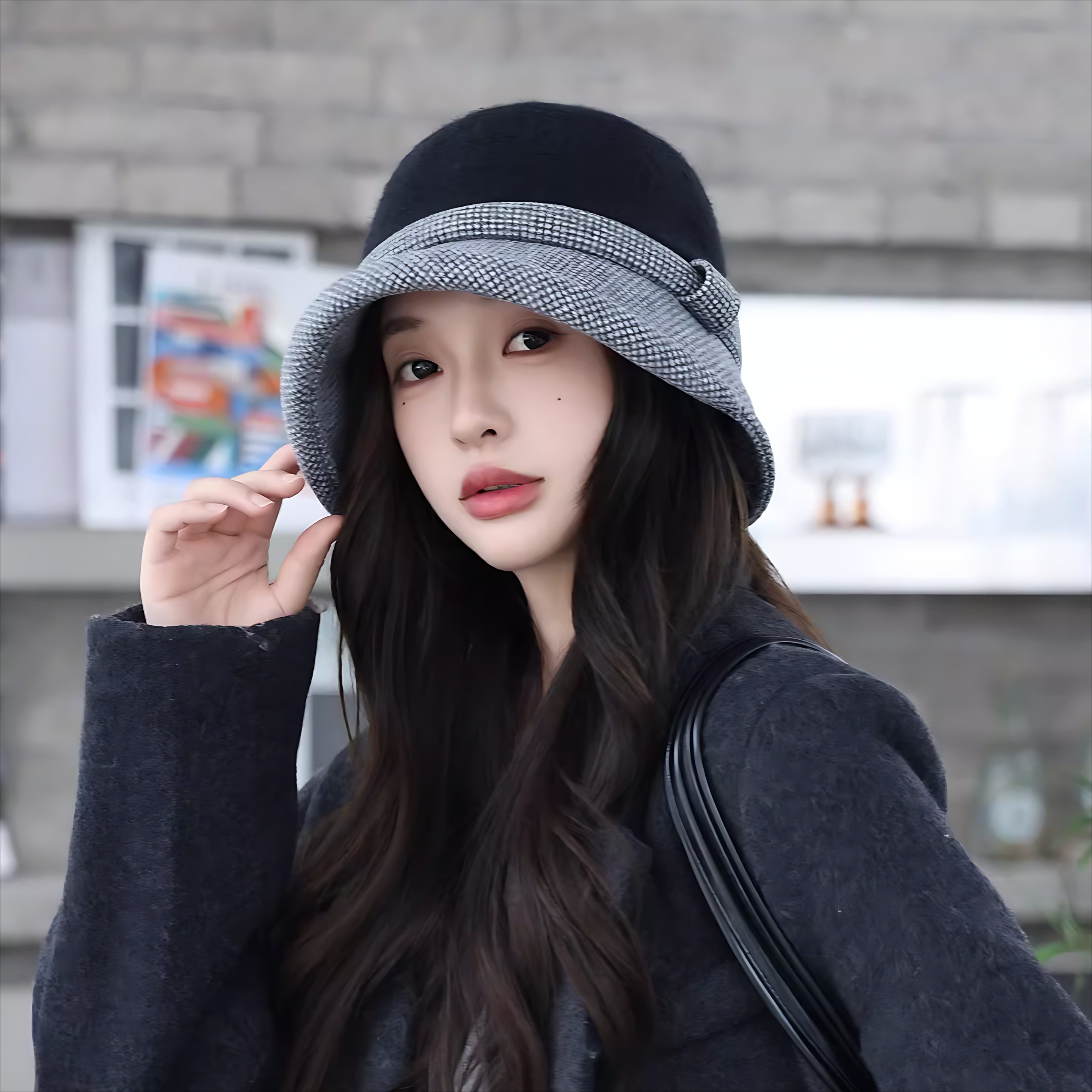 2025款千鸟格毛呢帽子女士秋冬季保暖护耳渔夫帽英伦卷边妈妈盆帽,居家日用,伞帽,淘宝优惠券,粉丝福利购,淘宝优惠卷