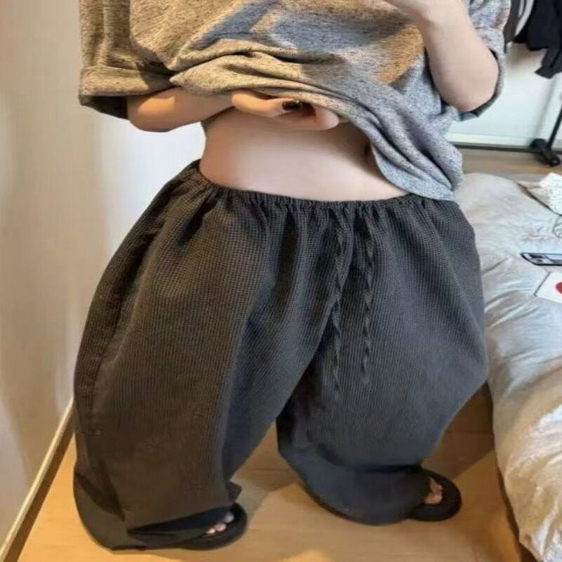 ins网红夏季韩风慵懒小格子拖地