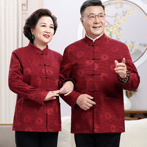 中老年唐装老人过寿生日唐装