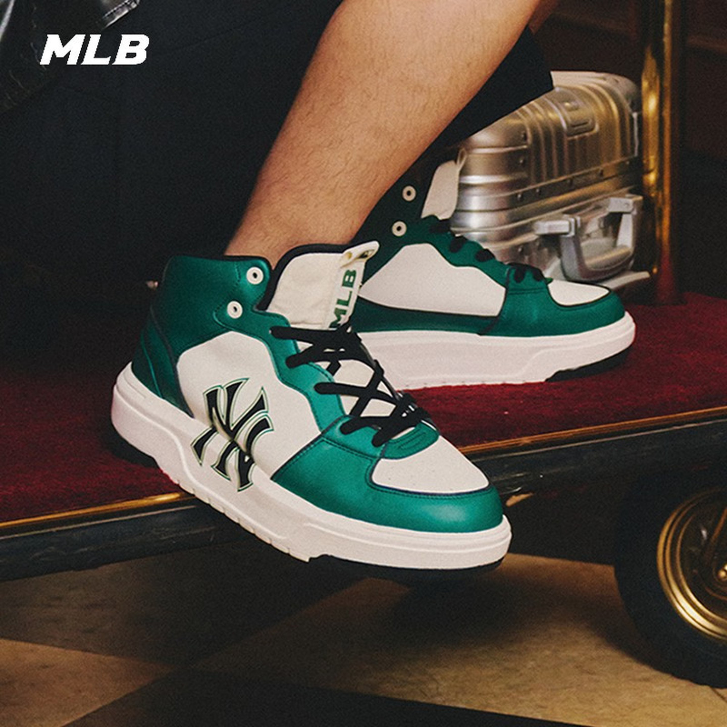 MLB男女同款系带运动鞋厚底板鞋