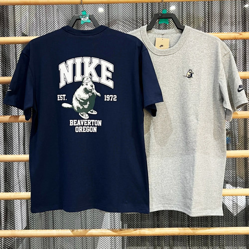 Nike耐克男短袖25新款海狸鼠图案印花纯棉休闲柔软宽松T恤IH0818