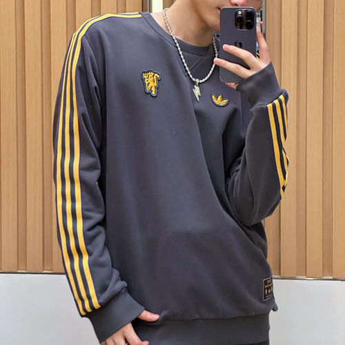 阿迪达斯男子曼联足球文化卫衣