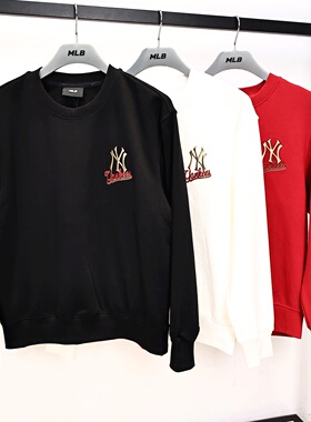 MLB卫衣男女26马年新款NY刺绣小标圆领运动休闲套头衫3AMTQ0261