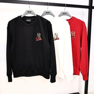 MLB卫衣男女26马年新款NY刺绣小标圆领运动休闲套头衫3AMTQ0261