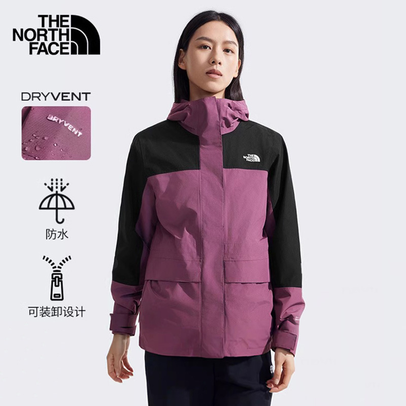 北面女户外抓绒防水防风冲锋衣