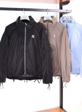 MLB女子羽绒服25冬季新款NY抽褶哑光亮面防风运动外套3FDJB0856