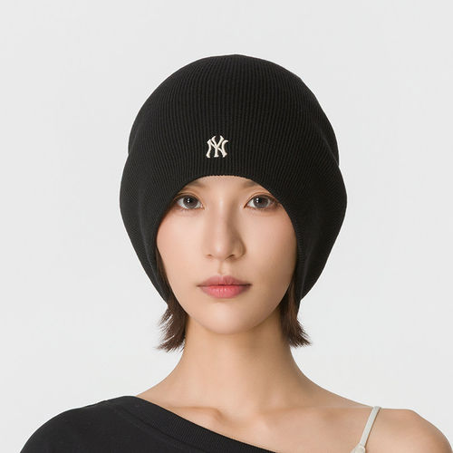 MLBNY刺绣秋冬大头围针织帽