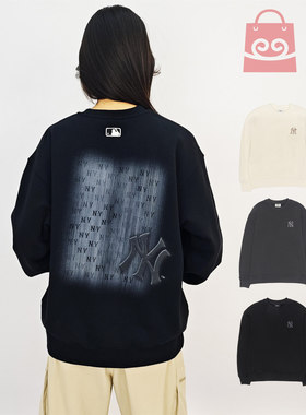 MLB卫衣男女25秋冬新款NY复古波普老花运动套头衫上衣3AMTM0854