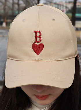 MLB2024新款男女帽子情侣爱心刺绣遮阳棒球帽休闲鸭舌帽3ACPH014N