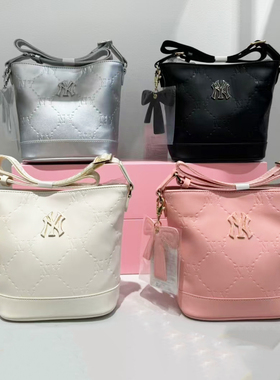 MLB儿童斜挎包26新款男女NY老花水桶包运动包休闲单肩包7ACRM066N