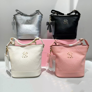 MLB儿童斜挎包26新款男女NY老花水桶包运动包休闲单肩包7ACRM066N