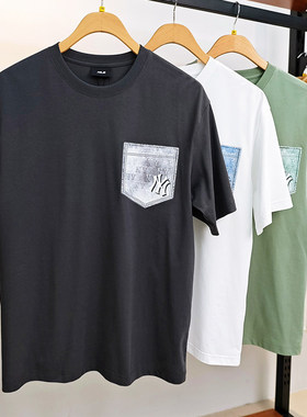 25春夏新款MLB情侣短袖时尚凉感防晒复古老花圆领T恤 3ATSM0753