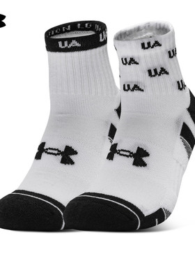 安德玛UA男女袜子Performance棉质训练运动短筒袜-2双装1379533