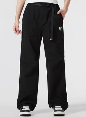 MLB长裤男女同款NY小标直筒宽松休闲情侣时尚运动工装裤3AWPB0446