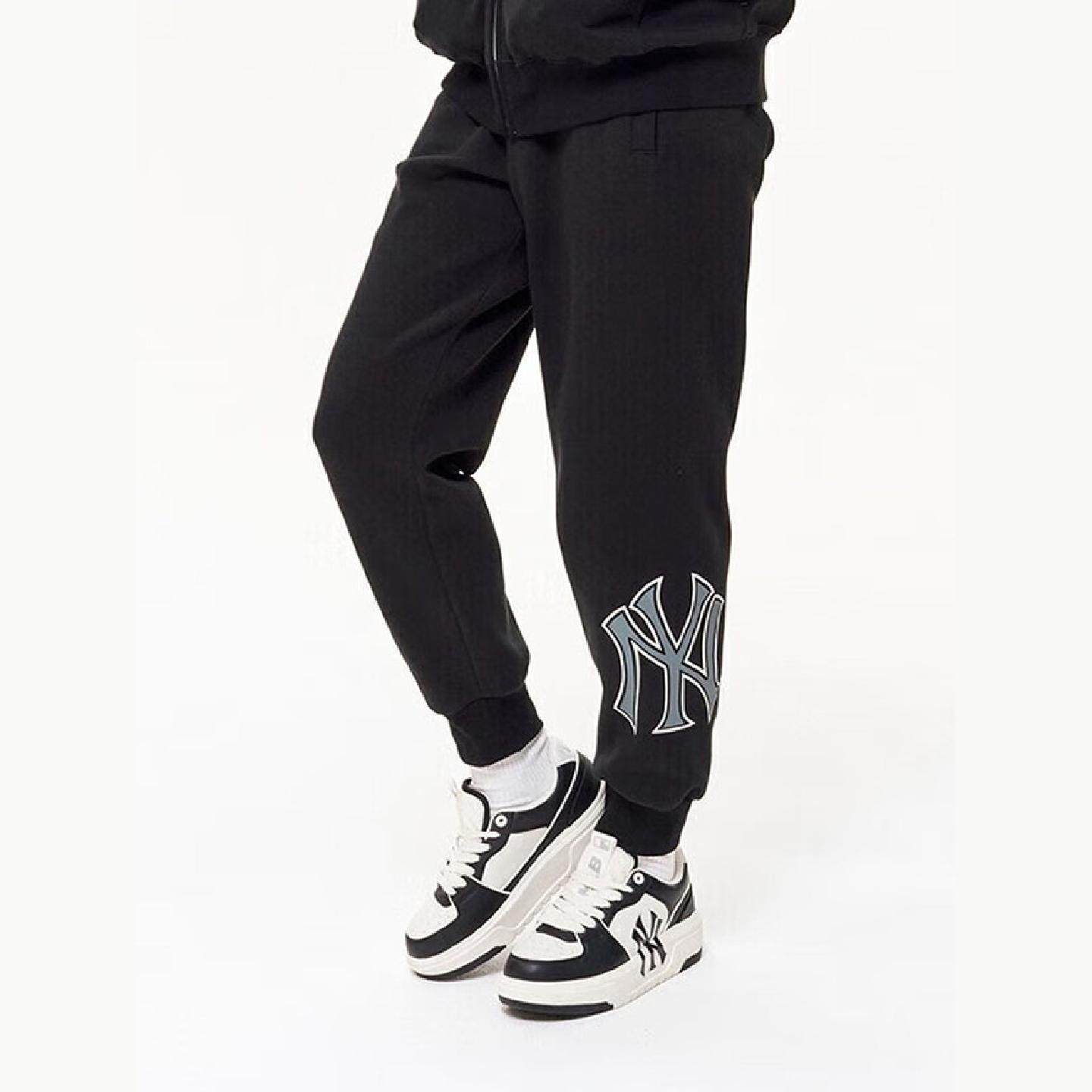 MLB运动裤男女款NY镂空印花休闲宽松束脚长裤小脚裤卫裤3APTB0331