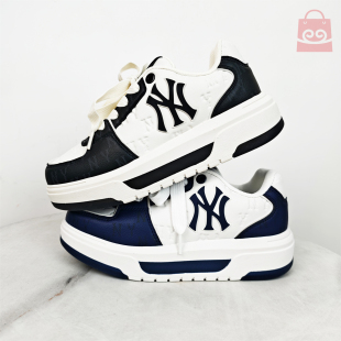 休闲板鞋 NY印刻老花厚底增高运动学长鞋 3ASXM075N 25新款 MLB男女鞋