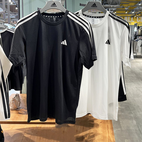 adidas阿迪达斯25新款男子运动透气圆领速干短袖T恤IB8150 8151