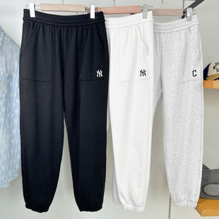 休闲男女运动裤 情侣NY小标纯色束脚卫裤 3APTB0351 2025新款 MLB长裤