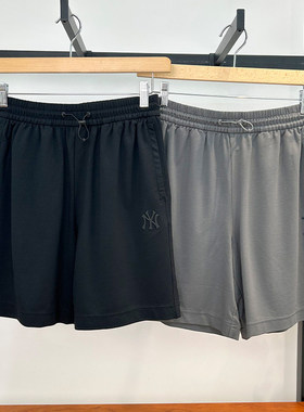 MLB短裤25新款男女NY小标情侣凉感休闲纯色宽松运动裤子3ASPB1353