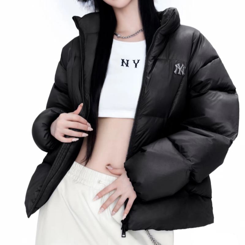 MLB男女同款亮面立领保暖羽绒服