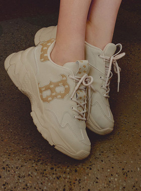 MLB男女鞋NY复古老花老爹鞋厚底增高情侣休闲时尚运动鞋3ASHBWM4N