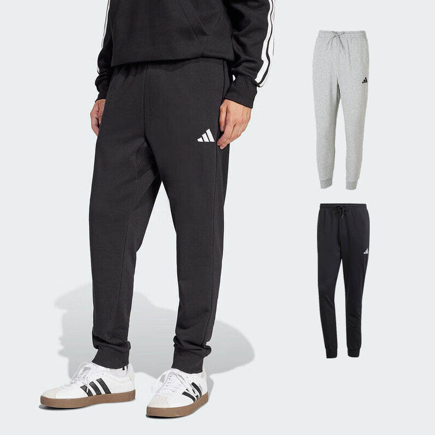 Adidas阿迪达斯春夏款男子健身训练透气针织束脚运动长裤 JE3854