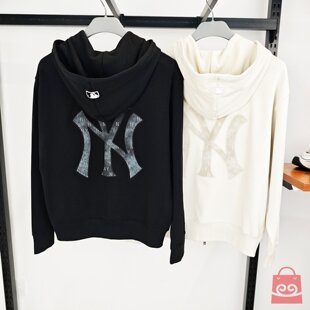 MLB情侣外套25秋冬新款NY老花大标男女运动连帽开衫卫衣3ATRM0254