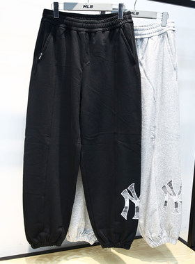 MLB男女长裤26春季新款情侣NY复古老花运动休闲束脚裤3APTM0161