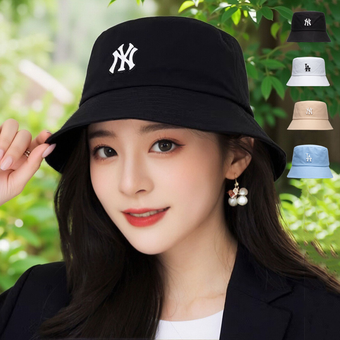 MLB男女同款盆帽运动遮阳帽