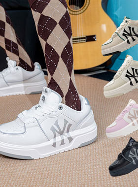MLB男女鞋新款情侣NY复古学长鞋厚底增高防滑运动板鞋3ASXCLB3N