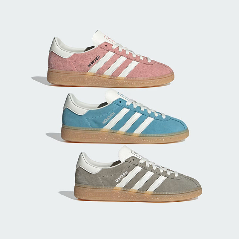 Adidas阿迪三叶草板鞋男女款MUENCHEN经典复古运动休闲鞋JS3990