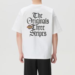 adidas阿迪达斯字母印花简约半截袖26夏男士短袖T恤KT3041/KT3042