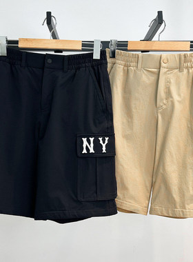 MLB短裤男女2025新款NY刺绣LOGO休闲工装凉感运动五分裤3ASMB0553