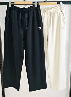MLB情侣长裤25秋冬新款男女NY小标刺绣阔腿裤卫裤运动裤3APTB0254