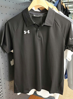 安德玛UA短袖POLO衫男运动跑步快干透气宽松翻领棉质T恤22500515