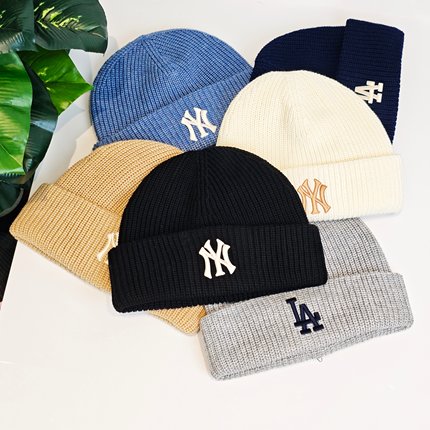 MLB针织帽男女25新款情侣NY刺绣大标保暖毛线帽运动帽3ABNBM256
