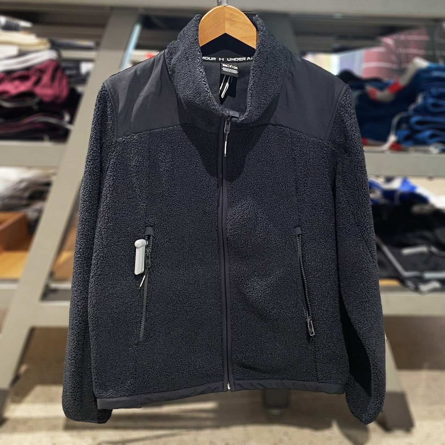 清仓安德玛UA Mission男子仿羊羔绒保暖秋冬运动夹克外套1378845