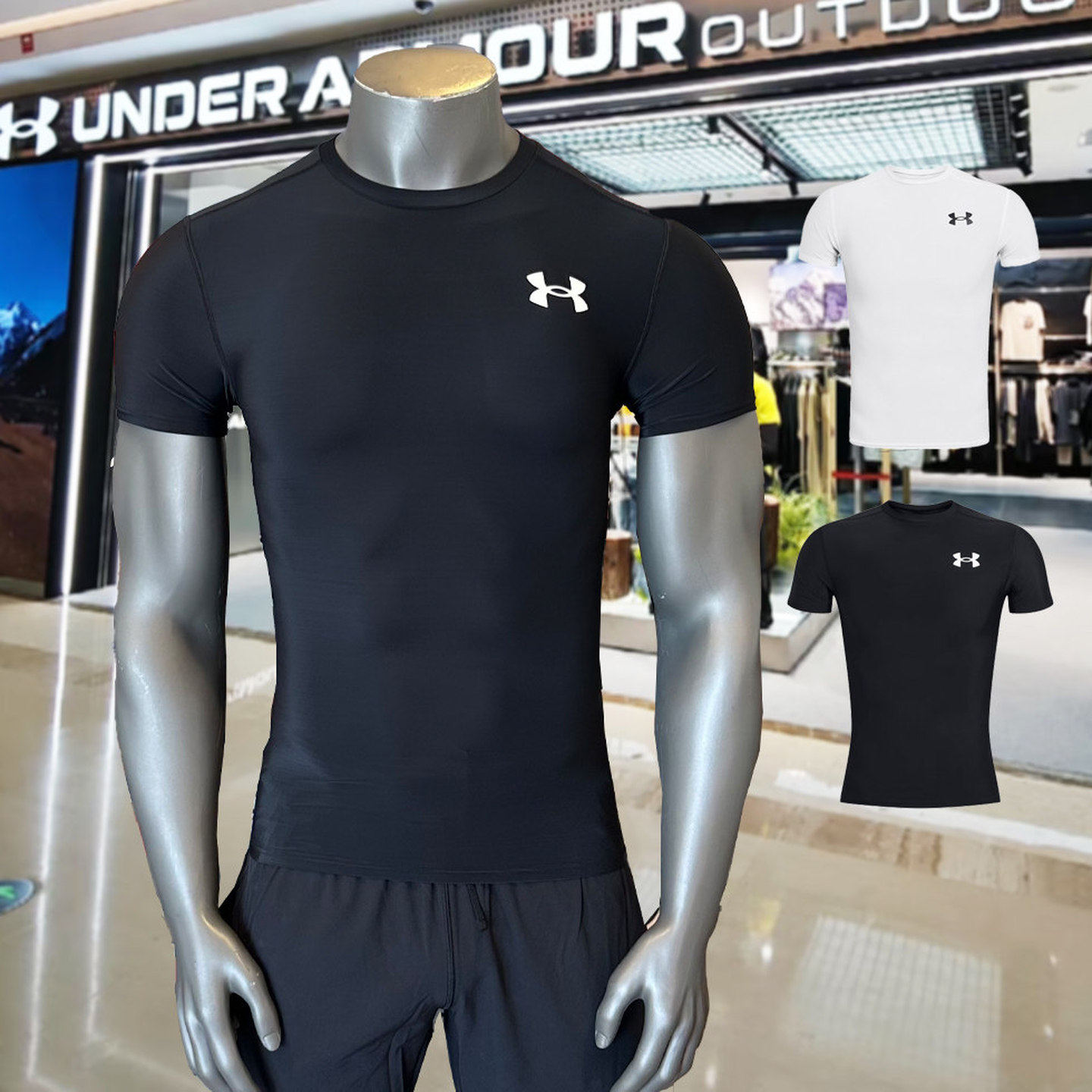 安德玛UA男子紧身衣春夏新款HeatGear&reg; OG运动短袖T恤1387560