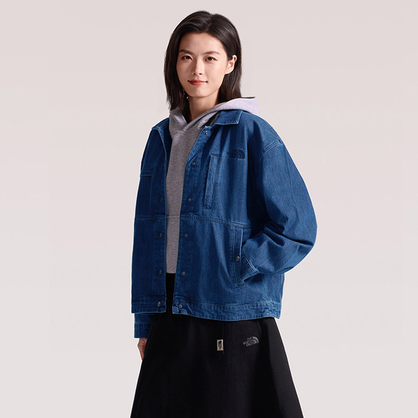 TheNorthFace北面26春夏新款女户外Denim多口袋休闲牛仔外套8FZS
