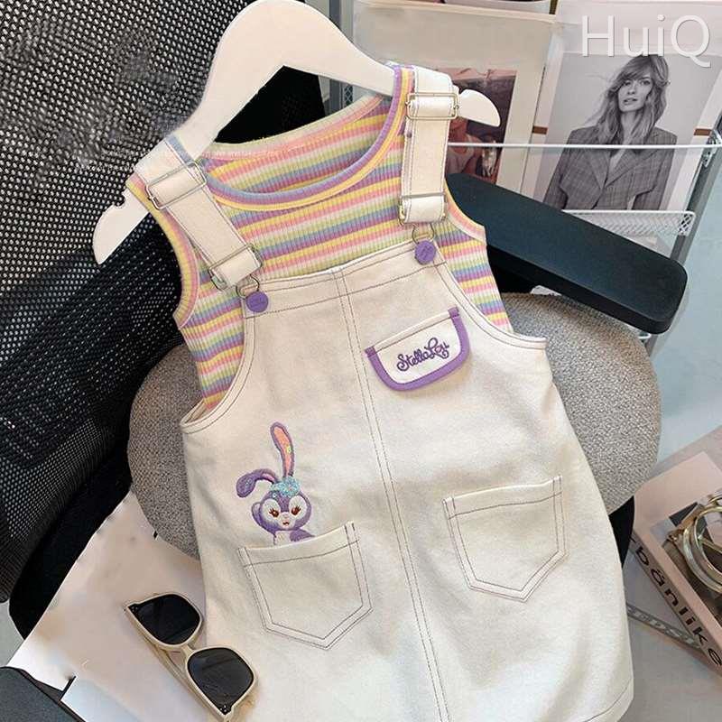 新款女童背带裙套装夏季洋气儿童网红女孩韩版女宝宝两件套夏装时