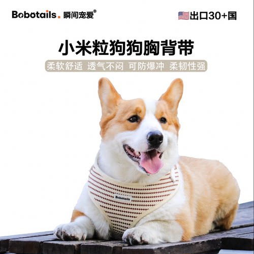 四季透气款狗狗胸背带柯基柴犬