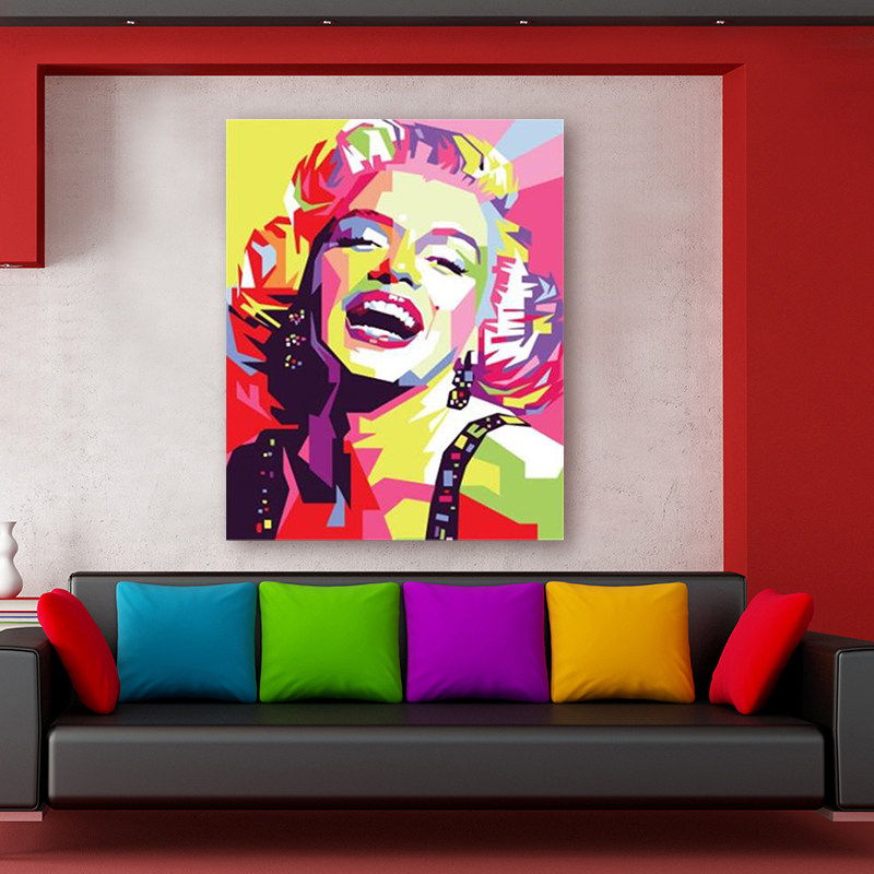 玛丽莲梦露性感女郎卡通动漫 手工画diy数字油画手绘家居装饰画