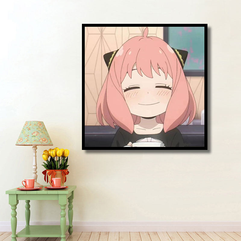 阿尼亚 间谍过家家diy数字油彩画可爱手绘填色画动漫卧室装饰墙画